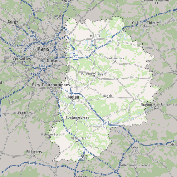 Carte de la Seine-et-Marne