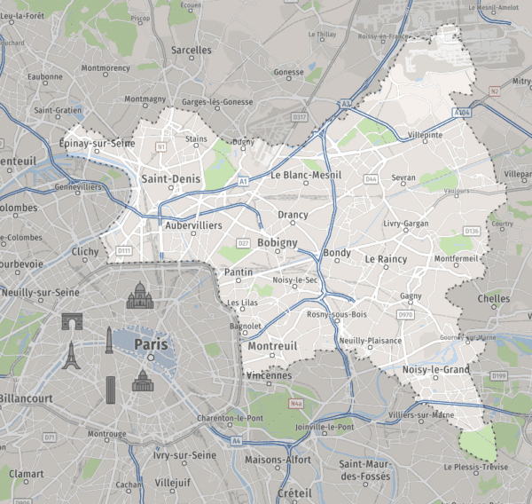 Carte de la Seine-Saint-Denis