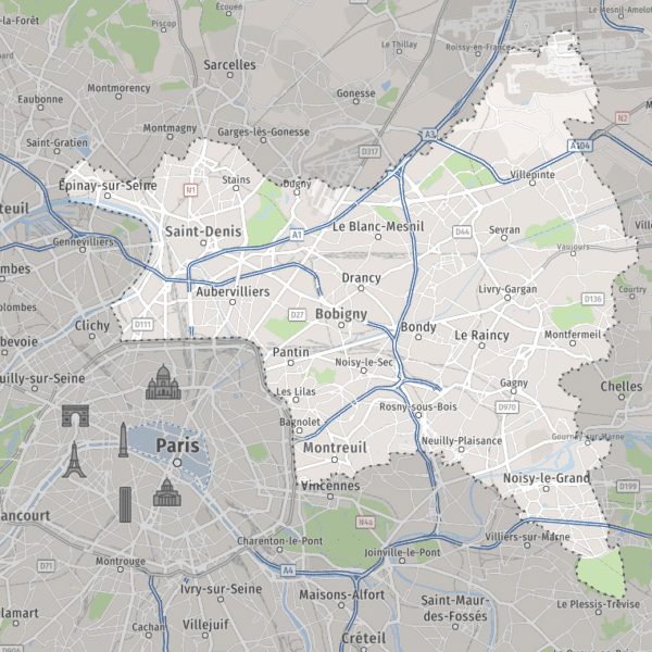 Carte de la Seine-Saint-Denis