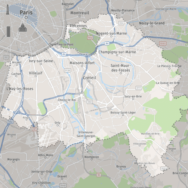 Carte du Val-de-Marne