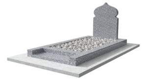 Pierre Tombale Musulmane en Granit Gris