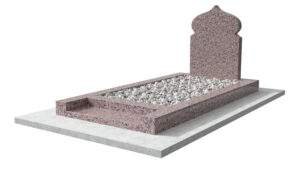 Pierre tombale musulmne en granit rose porrino