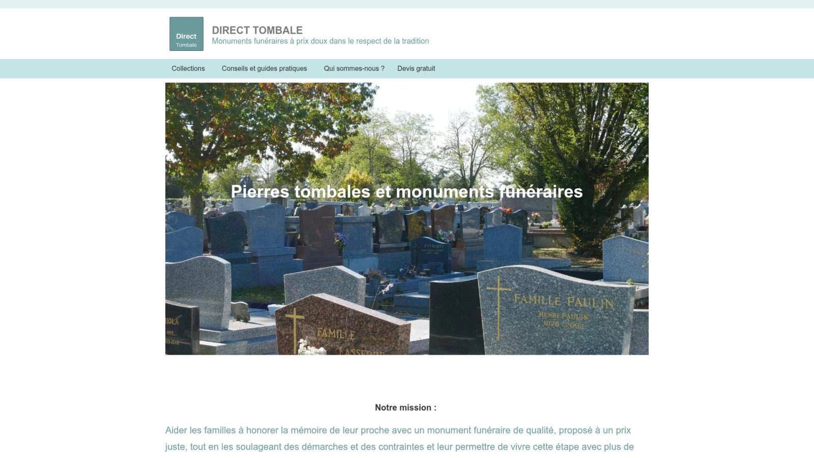 Direct Tombale monuments funéraires et pierres tombales