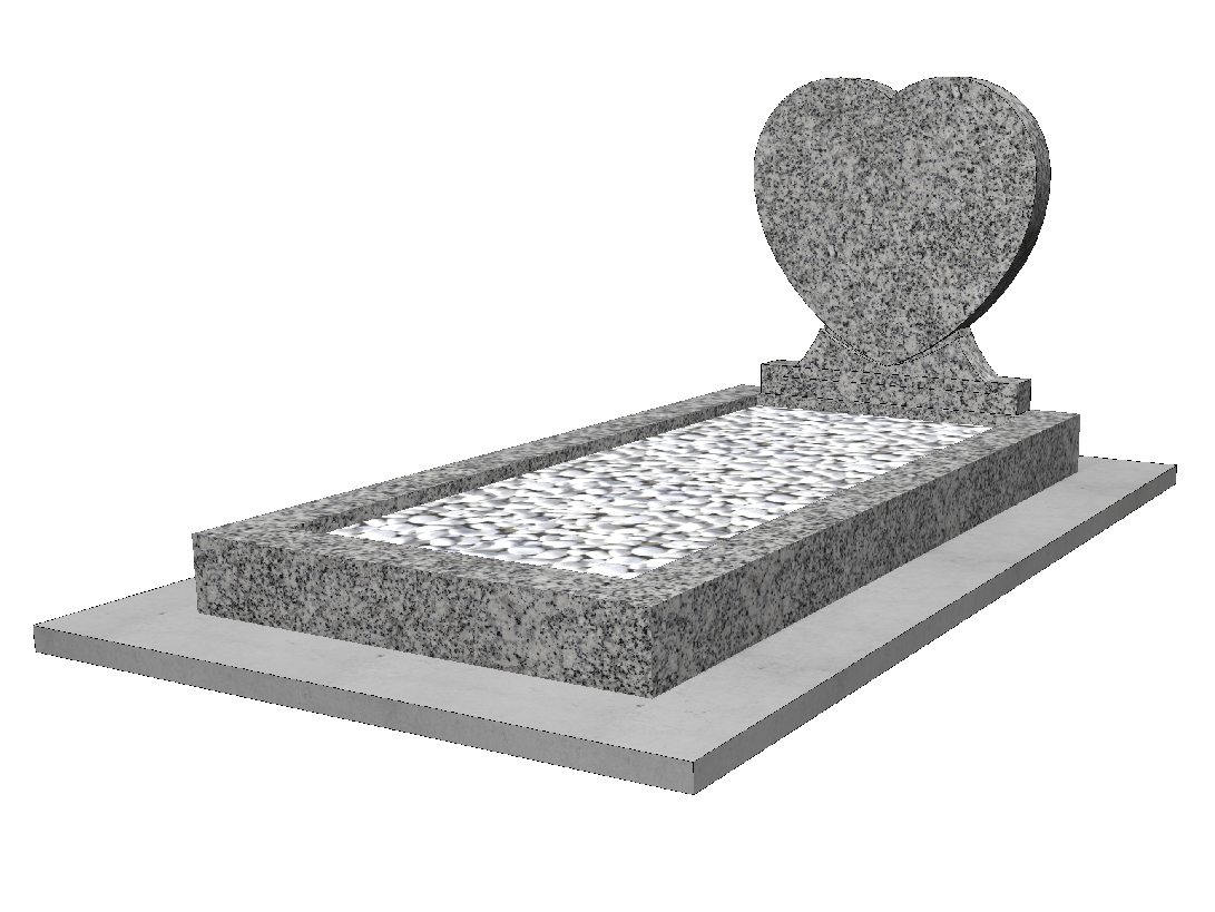 Pierre tombale cœur