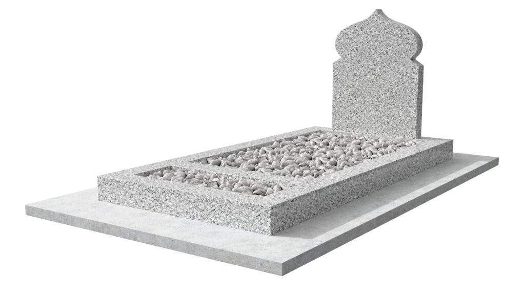 Pierre Tombale Musulmane en granit Blanc Berrocal
