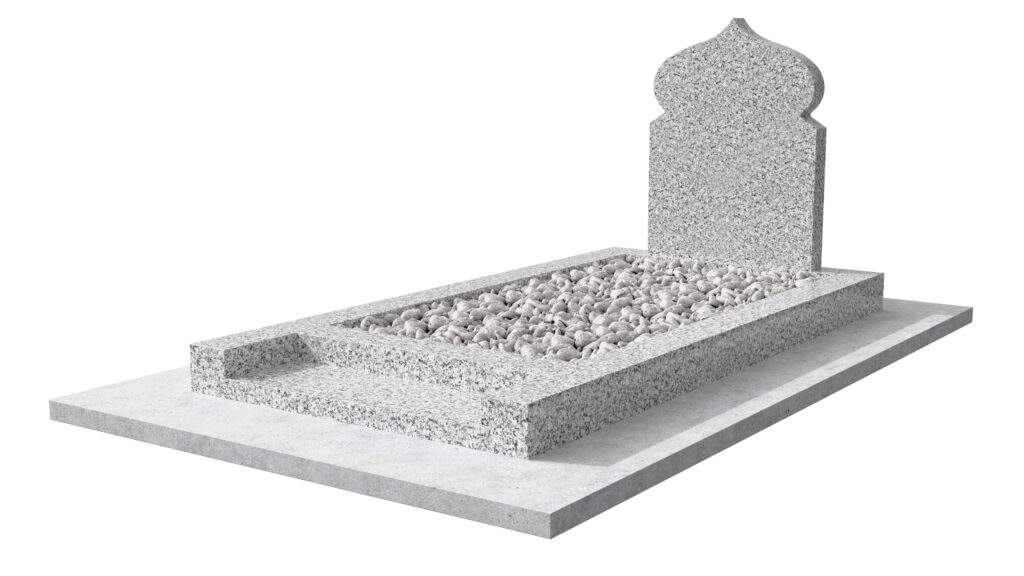 Pierre tombale musulmane en granit blanc Berrocal