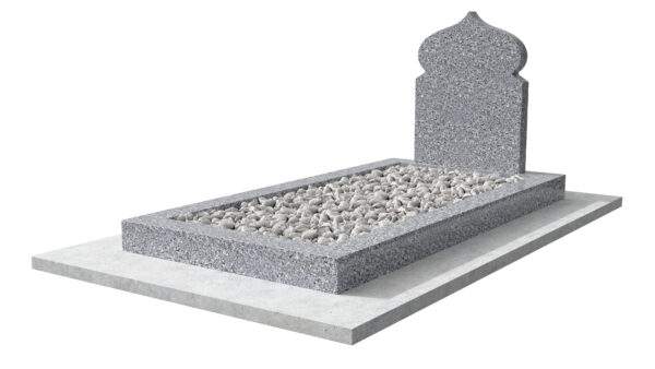 Pierre Tombale Musulmane en granit Gris