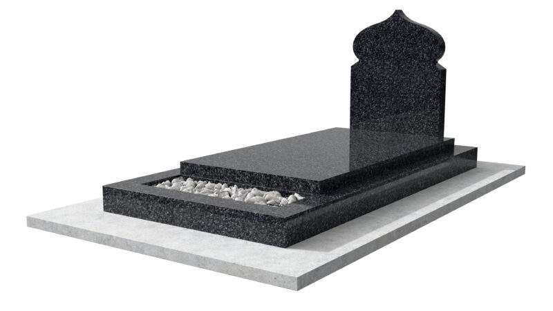 Pierre tombale musulmane en granit noir