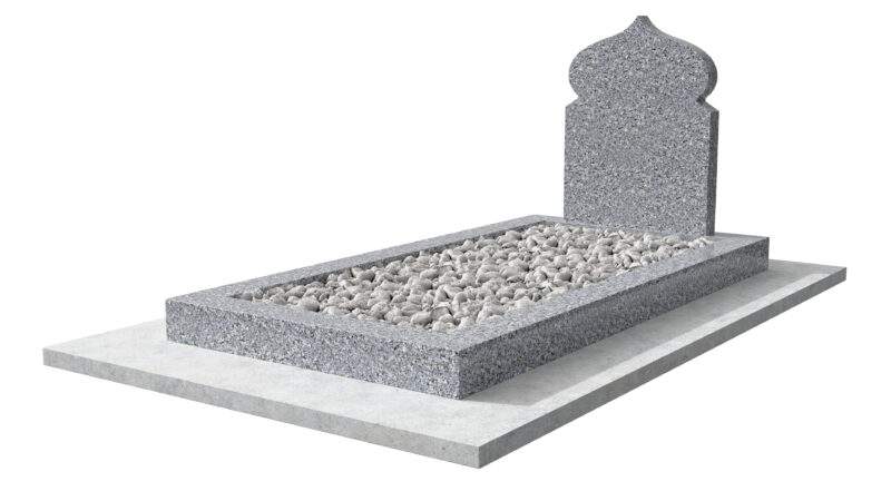 Pierre tombale musulmane Bejaïa en granit gris du Tarn fabriquée par Direct Tombale